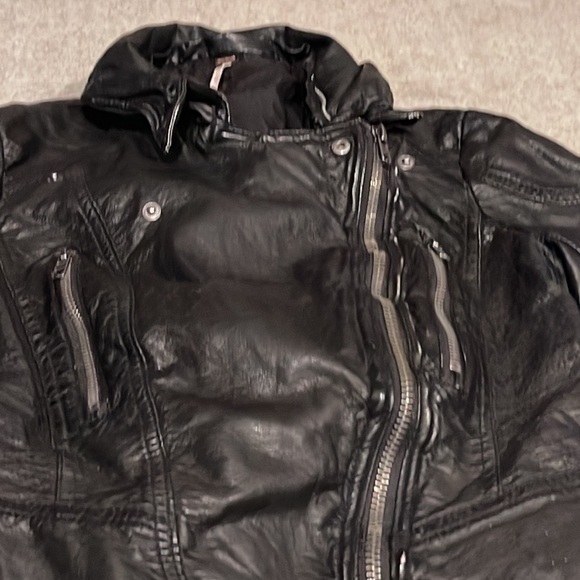 Free People vegan leather jacket size 0 - Picture 2 of 14